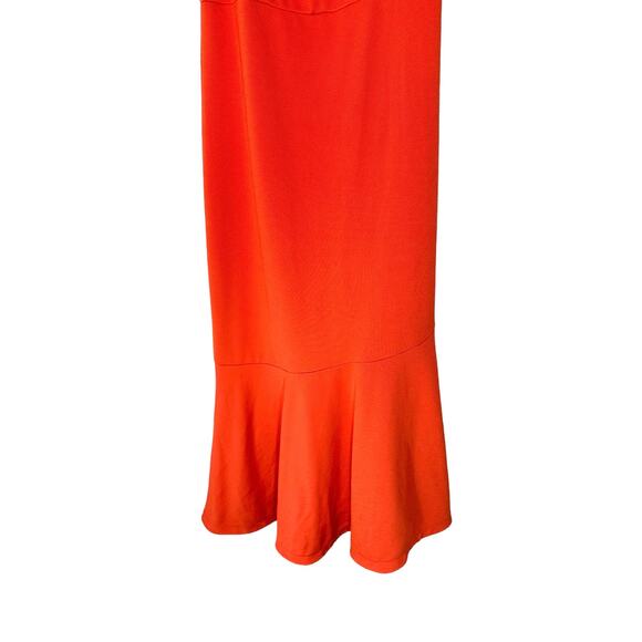 Anthropologie Dress Orange‎ Rich Girl Sleeveless Square Neck Slim Midi Medium - Picture 6 of 11
